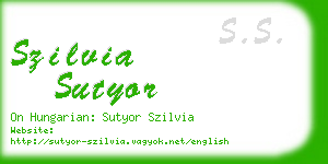 szilvia sutyor business card